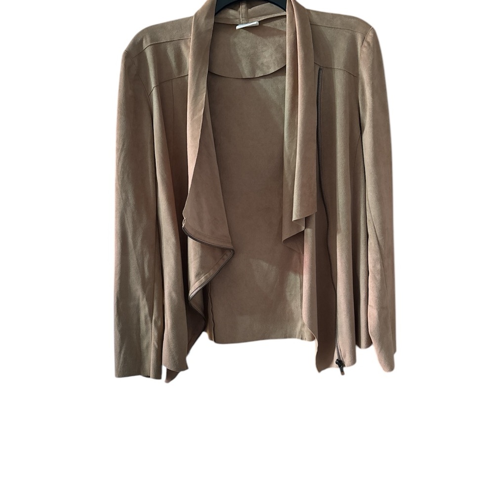 Mote - Tan Blazer with Draped Lapels and Lightweight Fabric Medium